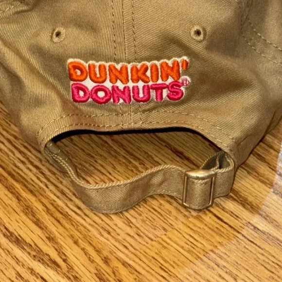 dunkin’ donuts DD logo coffee ball cap hat khaki color adjustable baseball cap - Picture 5 of 10